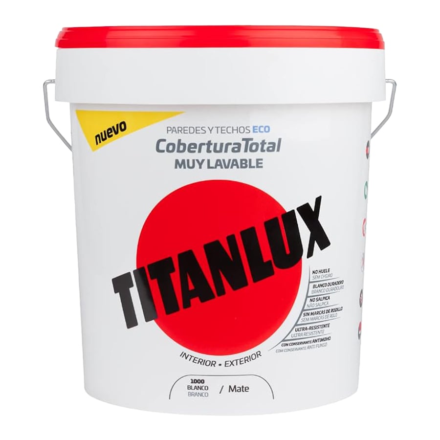 Pintura plástica mate Titanlux Cobertura Total de 4 litros